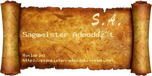 Sagmeister Adeodát névjegykártya